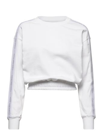Logo Tape Crew Neck Sweatshirt Trøje Hvid Calvin Klein Jeans