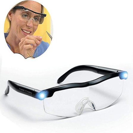 Forstørrelsesglass lesebriller med LED-lys, 2 stykker