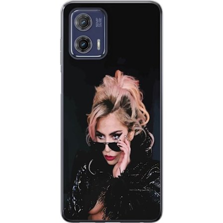 Kompatibelt Mobildeksel til Motorola Moto G73 Lady Gaga portrett med solbriller og dramatisk sminke i mørk glamorøs stil