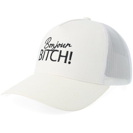 Scenes - White trucker Caps - Bonjour B White A-frame Trucker @ Hatstore