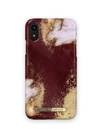 Fashion Case iPhone XR Golden Burgundy Marble