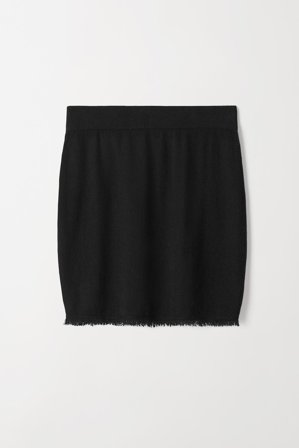 Soft Goat - Frayed Skirt - Cashmere skirt - XS - Black