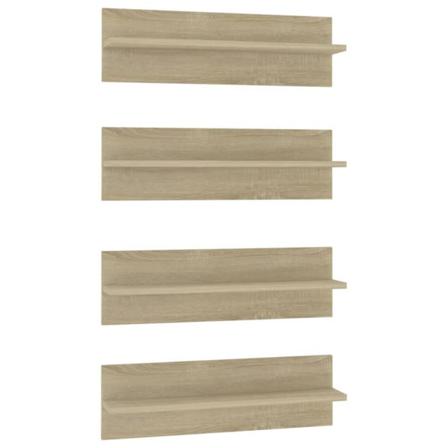 Vidaxl Vägghyllor 4 St Sonoma-ek 60x11,5x18 Cm Konstruerat Trä Brun