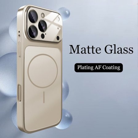 Glas Nano Mat Etui Til iPhone 17 Air 16 15 14 13 Pro Max 17Pro Magnetisk Til Magsafe Trådløs Opladning