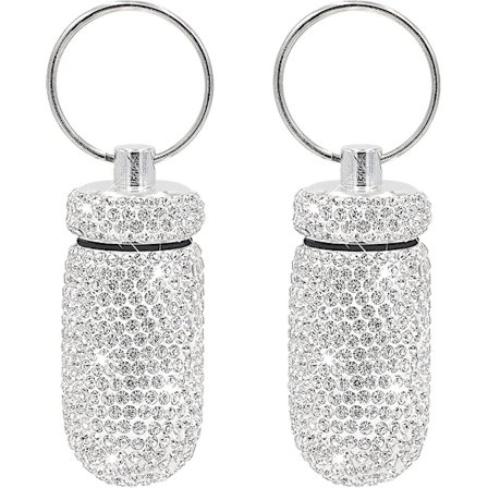 3 stk. Blanke Pilleboks Kapsel Oppbevaringsboks Mini Bærbar Rhinestone Vanntett Reiseboks