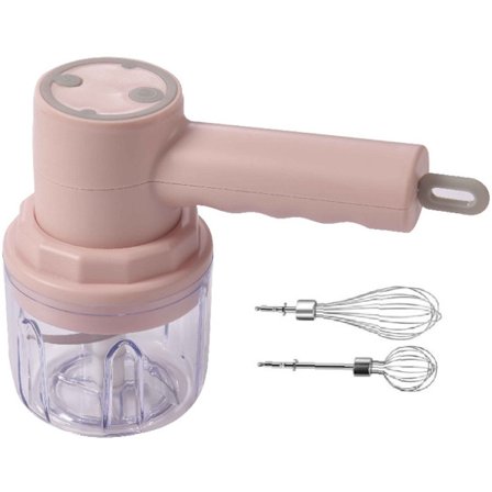 Hvitløkskutter, 3-i-1 Trådløs Elektrisk Hvitløkskutter, Automatisk Eggevisp, Melk/Krem Mikser, Tre Hastighetsinnstillinger, USB Oppladbar