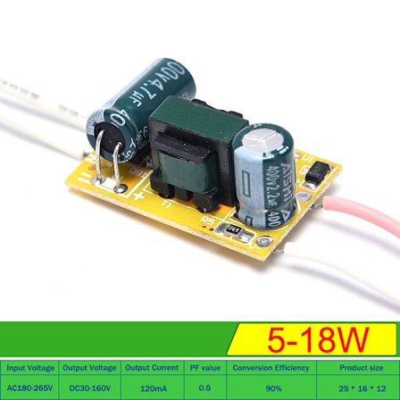 3W 5W 8W 18W 36W LED Light Driver Supply Transformator Radiating