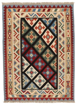 Hand Woven Kilim Qashqai Rug 173X232 Brown/Dark Grey
