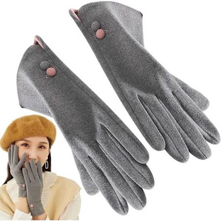 Handsker - Damehandsker - Vinterhandsker til damer - Touchscreen-kompatible - Grå