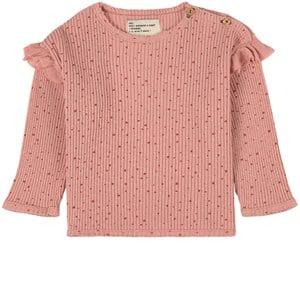 Piupiuchick Ribbed Printed Baby T-shirt Pink 24 Months - Tops - 24 months - Pink