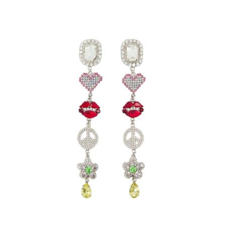 Alessandra Rich Earrings Grå, Dame Øreringe, Størrelse: ONE Size