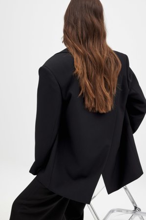 NA-KD Blazer oversize à dos ouvert - Blazer ajusté - Noir - EU 36