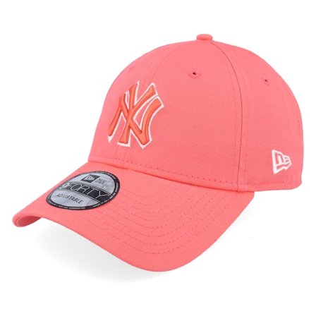 New Era - Rojo adjustable Gorra - New York Yankees Team Outline 9FORTY Coral Adjustable @ Hatstore