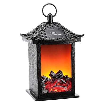 Bäst säljande simuleringsbelysning öppen spis lykta festdekoration batteridriven vacker atmosfär dekorativ flamma lampa