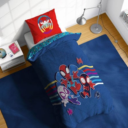 Marvel Spidey och Hans Extraordinära Vänner 100% Bomull Enkel Bäddset - Inkluderar Kuddöverdrag 50 x 70 cm