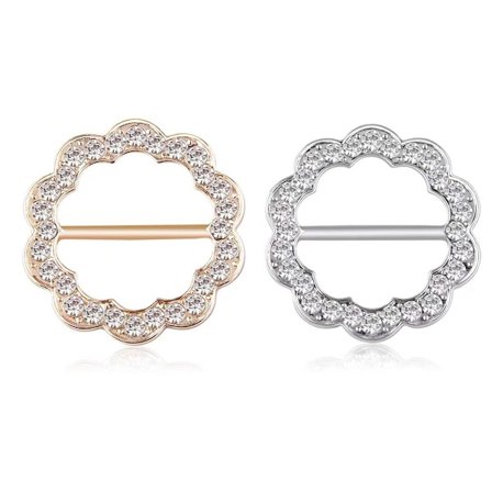 2 st Sjal Ringar Spänne för Kvinnor, Cubic Zirconia Silke Sjal Ring Spänne T-Shirt Klämmor Spänne Kläder Hörn Knuta Spänne Kläder Broscher