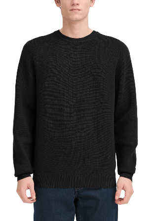 Casual Friday THEO 0231 Milano Crew Knit Tröjor Herr Svart XXL