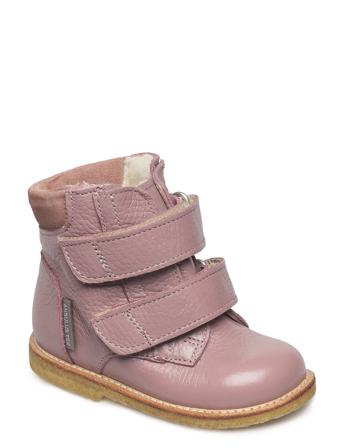 Boots - Flat - With Velcro Vinterstøvletter Med Borrelås Rosa ANGULUS