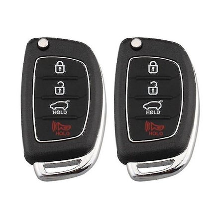 2 st 4-knapps Fjärrnyckelhölje & Blad för Hyundai I10 I20 I30 I35 I40 Genesis