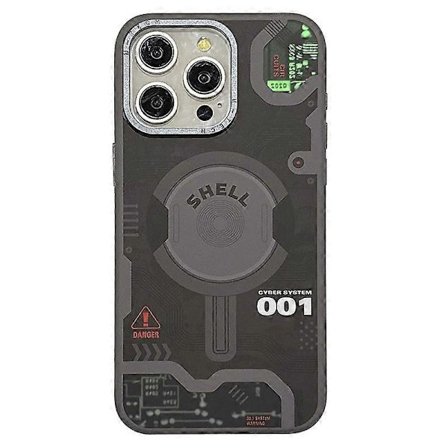 Skal för iPhone 15 Pro Elektronisk Kretskort Mönster PC+TPU Telefonfodral Kompatibelt med MagSafe