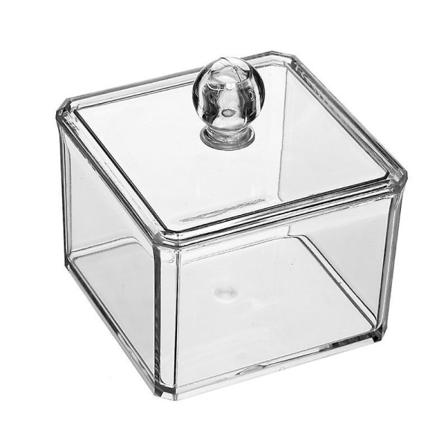 1 stk Kvadratisk Akryl Bomullsballholder Kosmetikk Oppbevaring Og Smykke Displayboks (3-c-vn)
