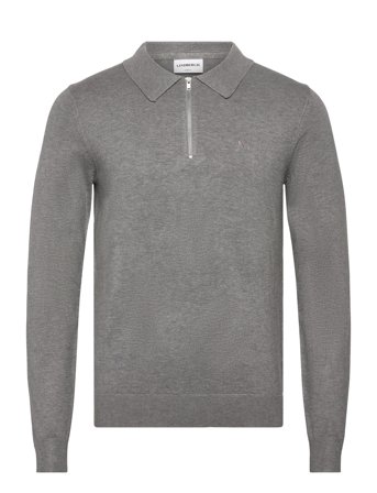 Ecovero L/S Zip Polo Grey Lindbergh