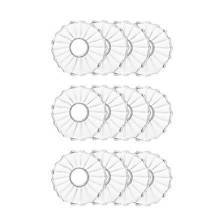 /EA/Glas Lysestageholdere, 12 stk. Riflet Lysmanchetter Lysringe til Tilspidsede Lys