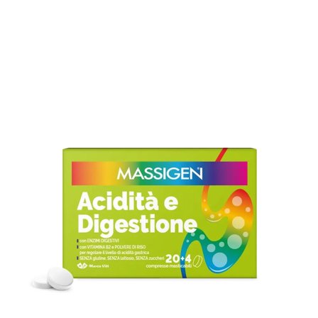 Massigen Acidità E Digestione 24 Compresse Masticabili