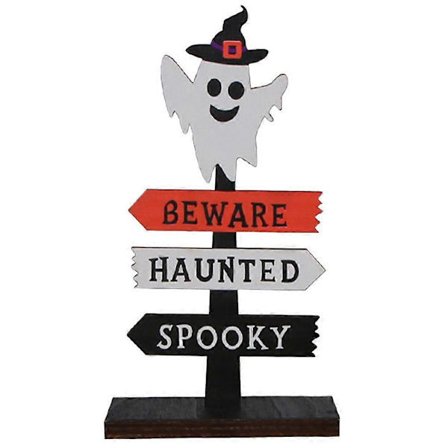 Halloween-juhlatarvikkeet, puinen laatta kodin sisustus, 14,5x8cm, Halloween-koriste, 1 kpl