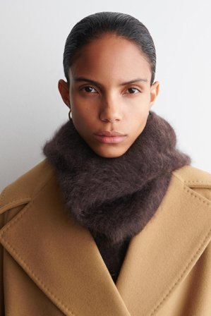 COS Frauen Kapuzeneinsatz Aus Gebürstetem Kaschmir in Braun