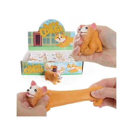 Pakke med 3 elastiske Corgi-leker - Squishy Corgi-hundeleke - Squishy-moro for barn, julestrømpefyll, fidget-leke til barnebursdag