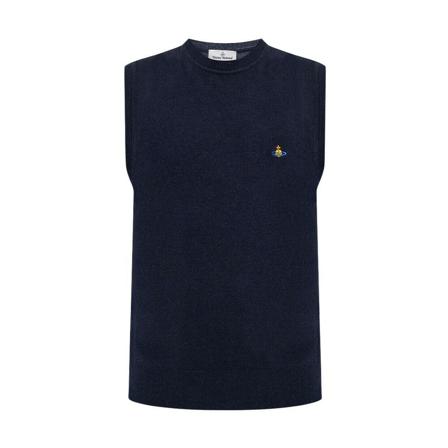 Vivienne Westwood Vest with logo , Blauw , Heren , Maat: L