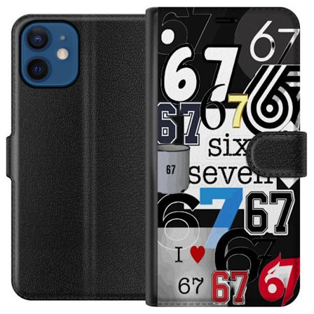 Kompatibel Tegnebogsetui til Apple iPhone 12 67 meme seks syv trend collage viral internetmeme 6-7 grafisk moderne æstetik