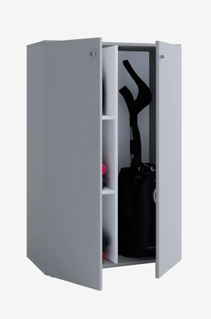 VCM - Vcm Rengjøringsskap Lona Mini med dører - Grå - Skap - Fra Homeroom