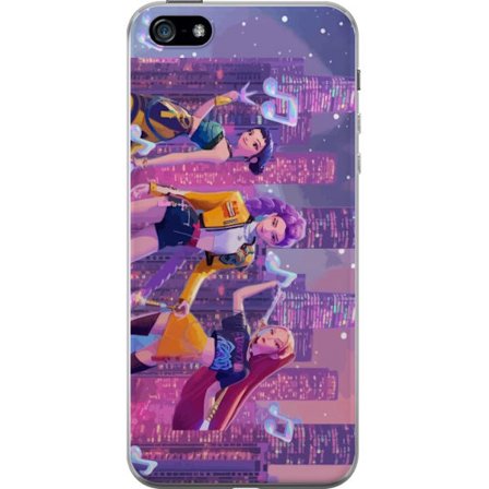 Yhteensopiva Puhelinkuori Apple Apple iPhone 5 Tulevaisuutta ennakoiva K-Pop Demon Hunters tyttöryhmän kuvitus neonkaupungin popkulttuuriestetiikall