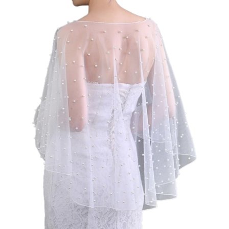 Bröllopstillbehör Bolero Bolero Pearl Wedding Cape Kort Fram Lång Bak Damsjal Kvällssjal