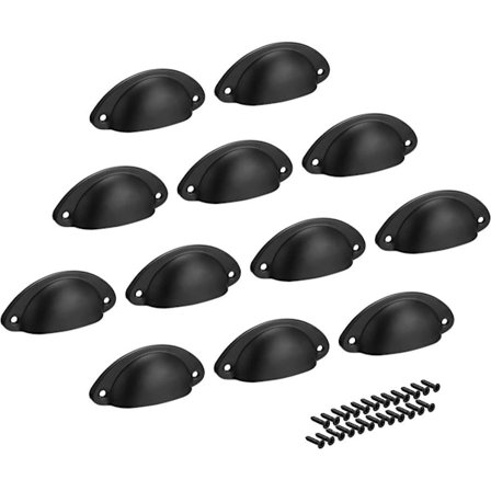 Handtag - 12-pack - Svart - Retrohandtag