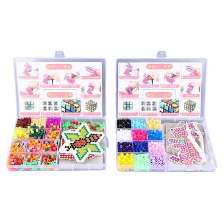 Børns Fuse Beads Kit 5mm 24 Farver Diy Håndlavet Smeltende Perler Sæt Med 4 Skabelon 4 Strygepapir Pincet