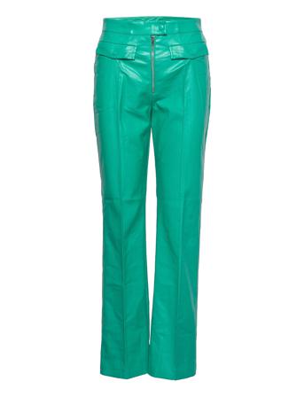 Emilie Ada Pants Trousers Leather Leggings/Housut Vihreä Hosbjerg