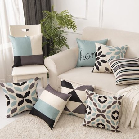 Set med 9 Kuddfodral 45 x 45 cm Moderna Dekorativa Mjuka Kuddar