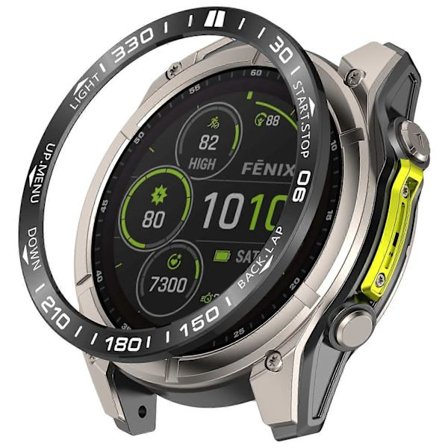 Kompatibel med Garmin Fenix 8 47mm AMOLED Versjon Rustfritt Stål Bezel Ripebestandig Beskyttelsesring-lingling}