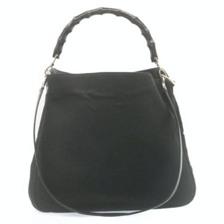 Gucci Vintage, pre-owned Canvas Handbag Zwart, Dames, Maat:ONE Size,leer