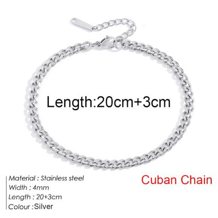 Figaro Kedja Anklets För Kvinnor Lång Armband 20 4Cm Förlänga Kedjor Trendy Smycken Rostfritt Stål Anklet O Odm Smycken YF32848A0W0
