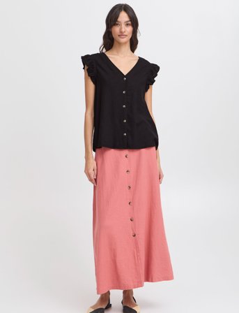 b.young Byfalakka Ruffle Shirt - - Black - 34