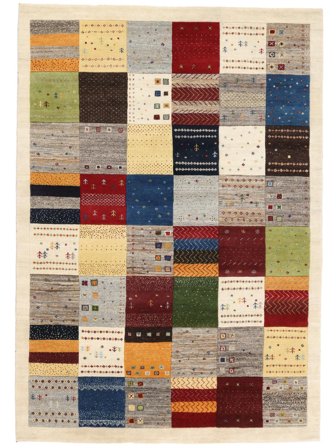 Hand Knotted Gabbeh Loribaft Rug 173X247 Beige/Black