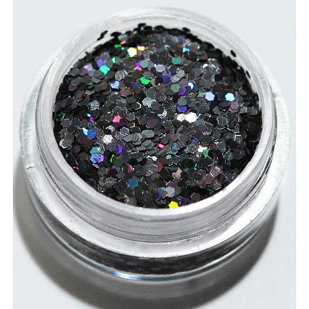 Kynsien glitter - Hexagon - Musta sateenkaari - 8ml - Glitter