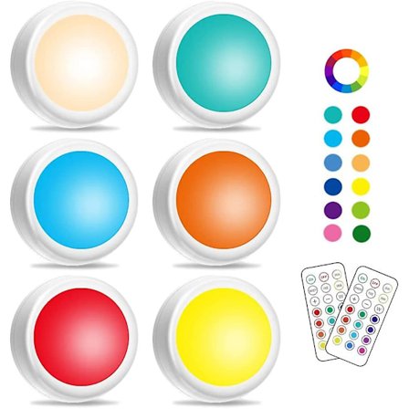 RGB-kaapin valaistus, LED-yövalo kaukosäätimellä, himmennettävä kiekkovalo lahja