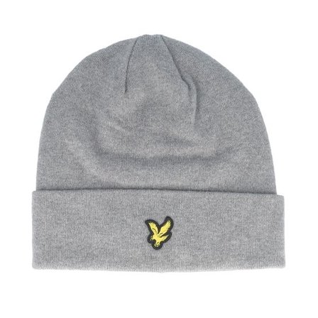 Lyle & Scott - Grå cuff Beanie - Basic Beanie Mid Grey Marl Cuff @ Hatstore