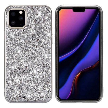 Glitter iPhone 11 Pro skal - Silver/Grå