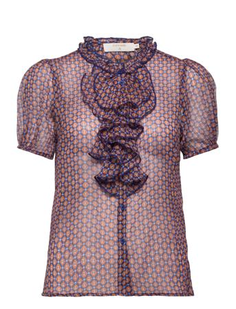 Crkinia Ss Blouse Patterned Cream